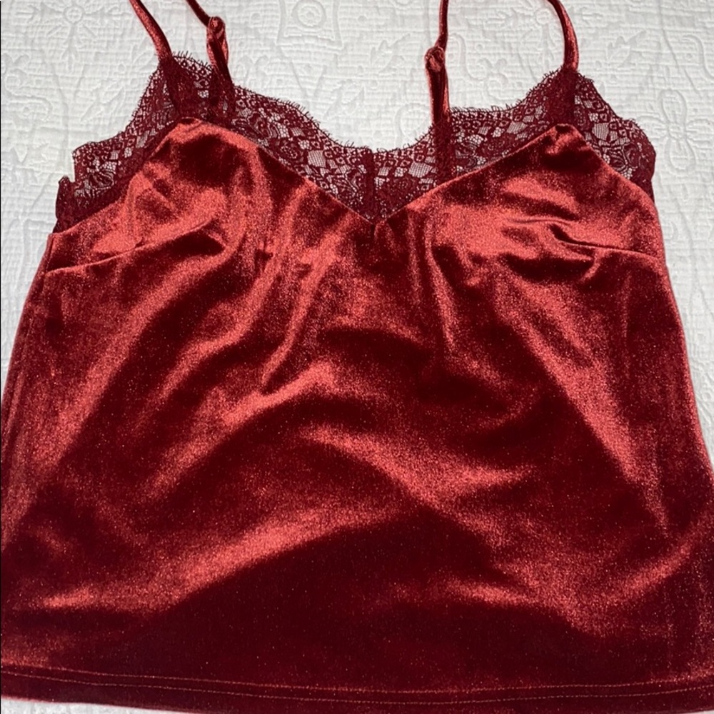 red velvet lace top